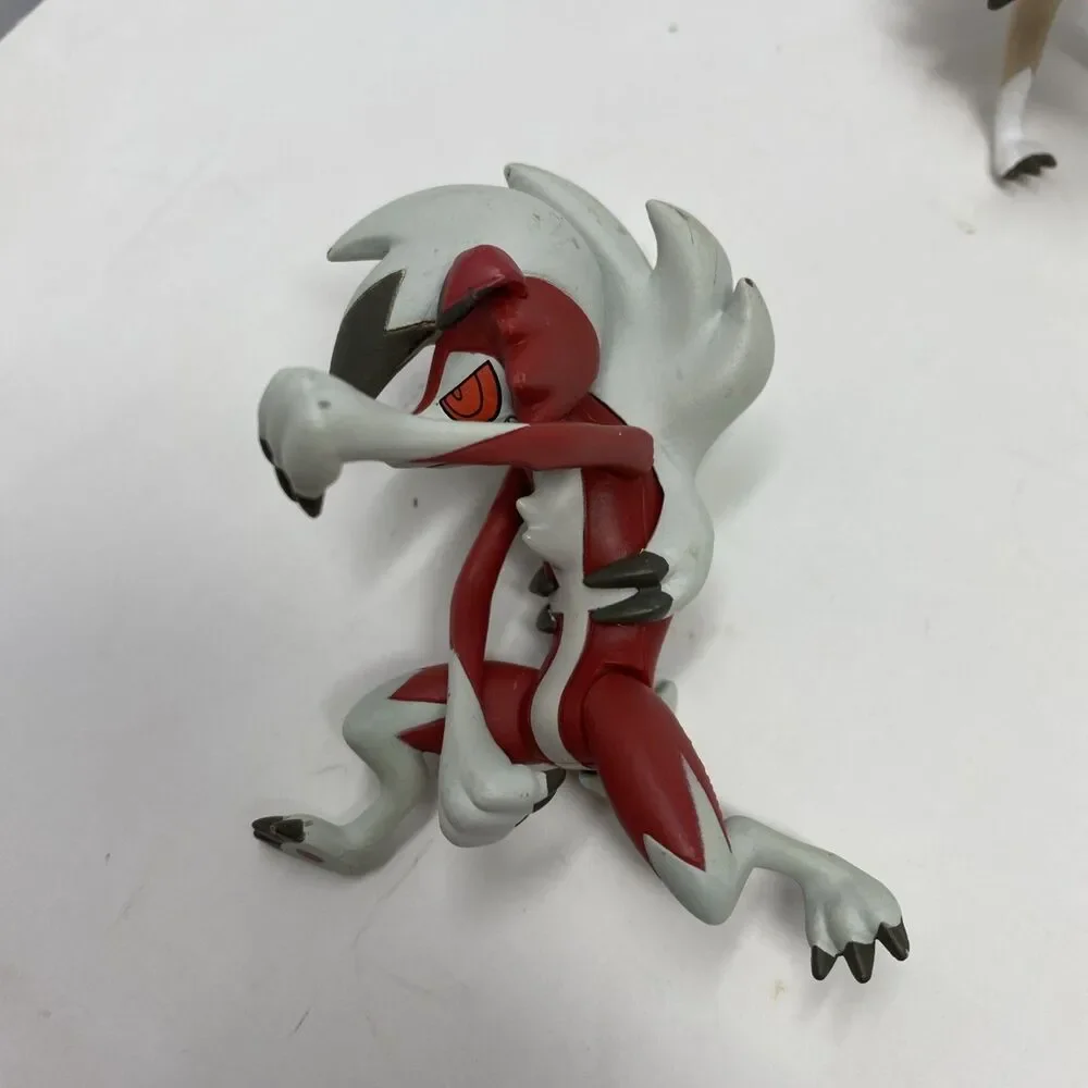LOT OF 2: Pokemon Tankara Tomy Lycanroc Midnight & Midday Forms Nintendo Posable